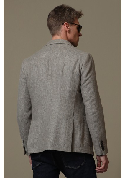 Gabrıel Spor Erkek Blazer Ceket Slim Fit Kahverengi