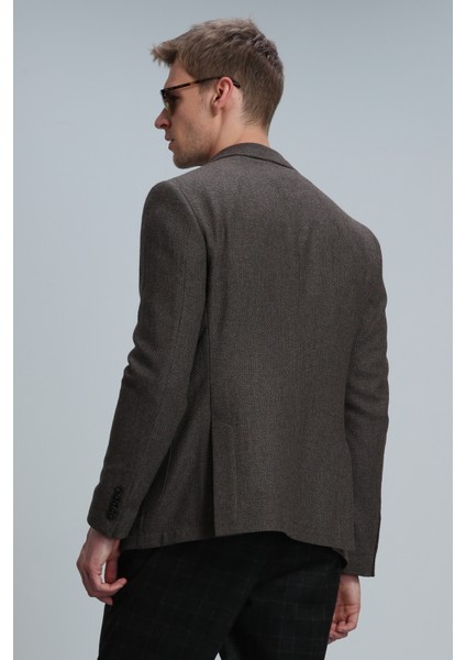 Gabrıel Spor Erkek Blazer Ceket Slim Fit Kahverengi