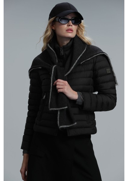 Mary Kaz Tüyü Kadın Mont Siyah