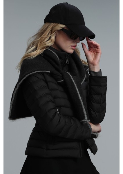 Mary Kaz Tüyü Kadın Mont Siyah