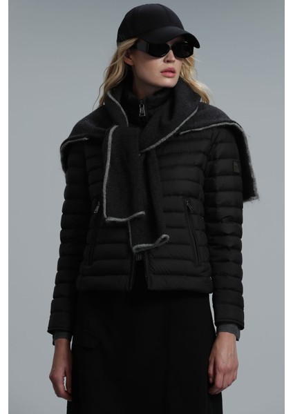 Mary Kaz Tüyü Kadın Mont Siyah