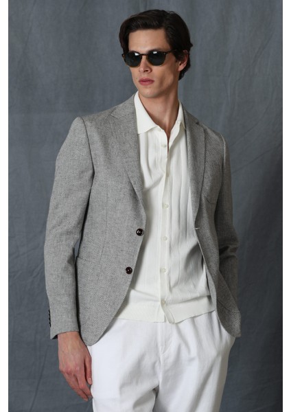Phılıp Spor Erkek Blazer Ceket Slim Fit Gri