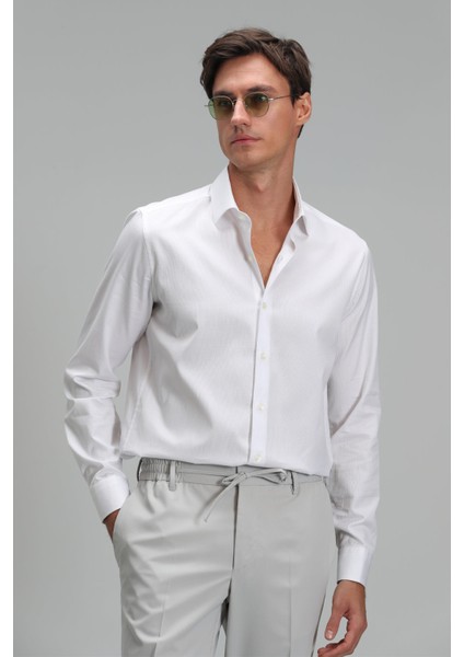 Arkıtel Erkek Smart Gömlek Comfort Slim Fit Beyaz