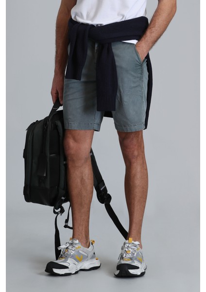 Zegler Spor Erkek Chino Şort Slim Fit Gri