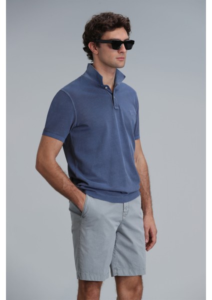 Zegler Spor Erkek Chino Şort Slim Fit Gri