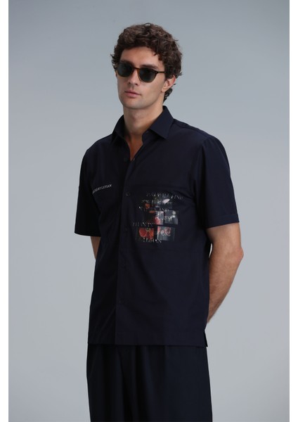 Look Erkek Basic Gömlek Regular Fit Lacivert