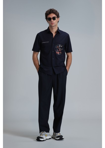 Look Erkek Basic Gömlek Regular Fit Lacivert