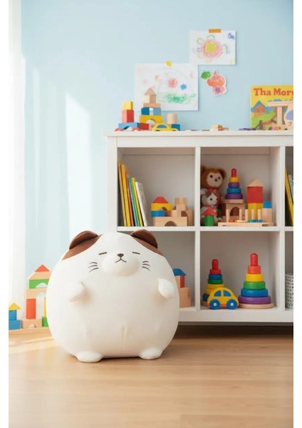 Tombul Serisi Yuvarlak Peluş Oyuncak - Kedi