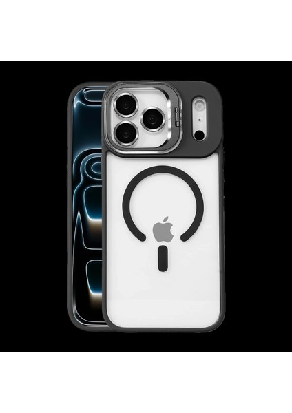 Apple iPhone 17 Pro Max Remim Lensli Magsafe Standlı Kapak