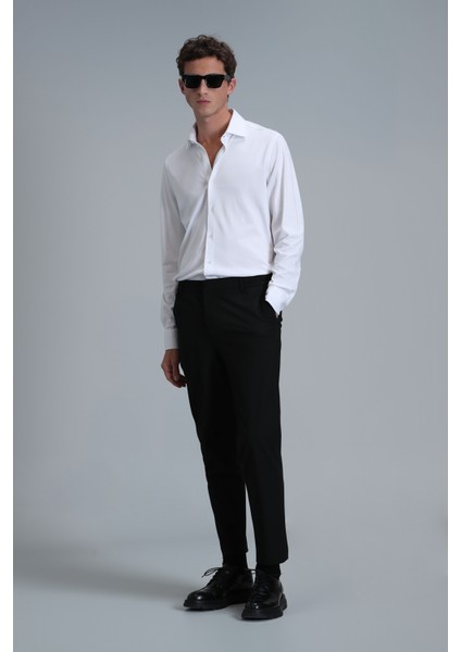 Apel Erkek Basic Gömlek Comfort Fit Beyaz