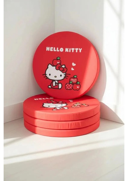 Hello Kitty Lisanslı Elma Koleksiyonu Yuvarlak Yastık