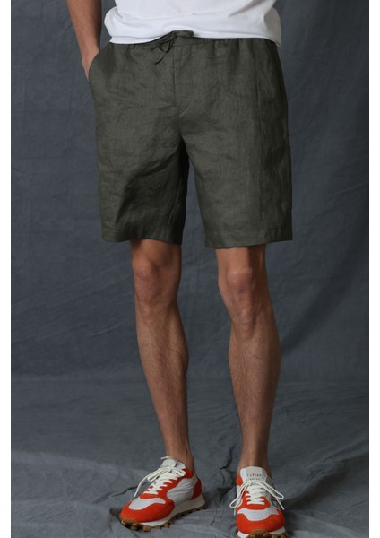 Peler Spor Erkek Chino Şort Slim Fit Lacivert