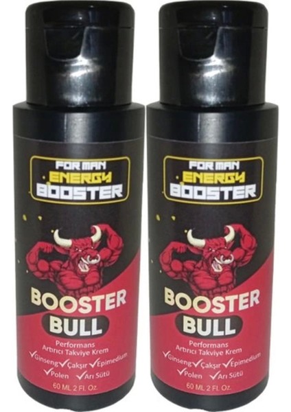 Booster Bull 2 Tane Erkeklere Özel Yüksek Hızlı Aktivasyon Kremi 60 ml - 2 Adet 60 ml ANMYN120