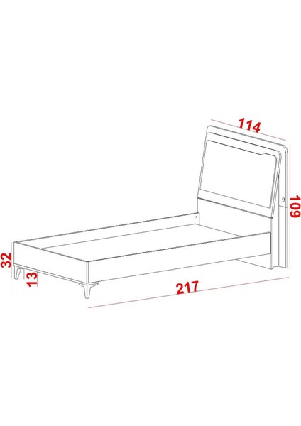 Verona Genç Odası Tek Kişilik Karyola 100X200 cm