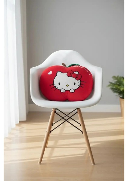 Hello Kitty Lisanslı Elma Şekilli Sevimli Peluş Yastık