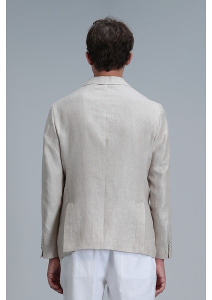 Rolf Spor Erkek Blazer Ceket Slim Fit Bej