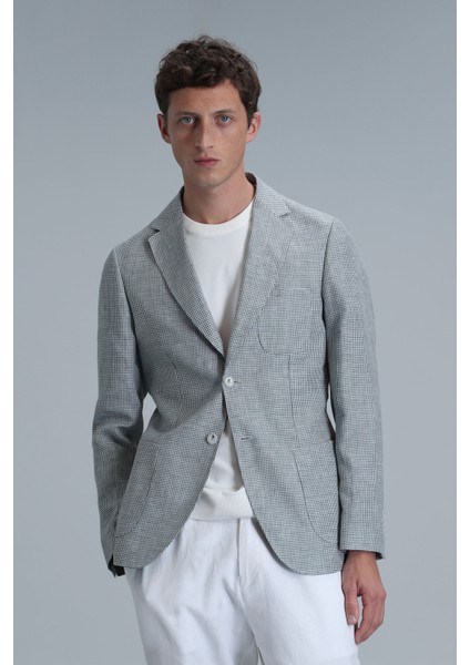 Class Spor Erkek Blazer Ceket Slim Fit Yeşil