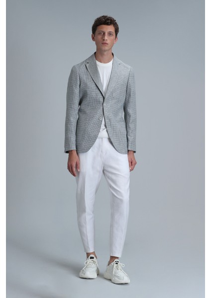 Class Spor Erkek Blazer Ceket Slim Fit Yeşil