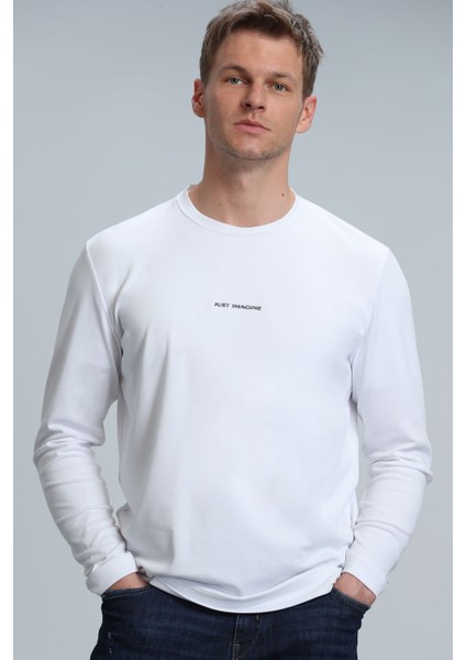 Moss Erkek Uzun Kol Tişört Bej