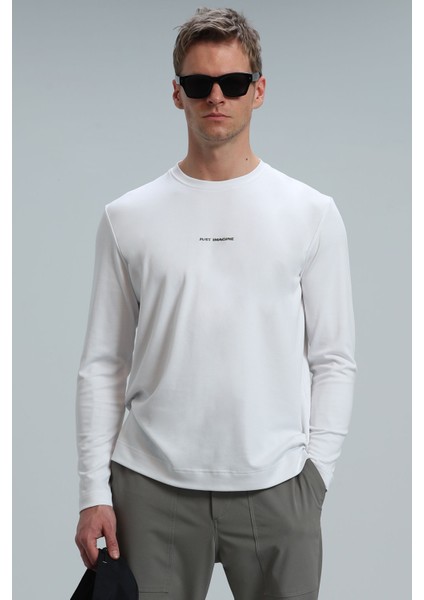 Moss Erkek Uzun Kol Tişört Bej