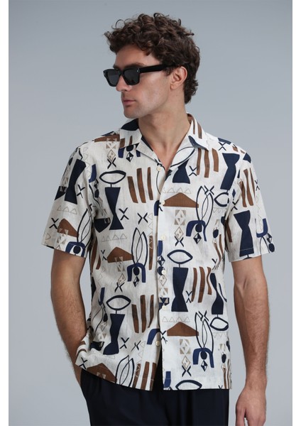 Kardem Erkek Basic Gömlek Comfort Slim Fit Bej