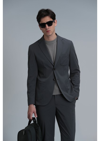 Mex Spor Erkek Blazer Ceket Slim Fit Siyah