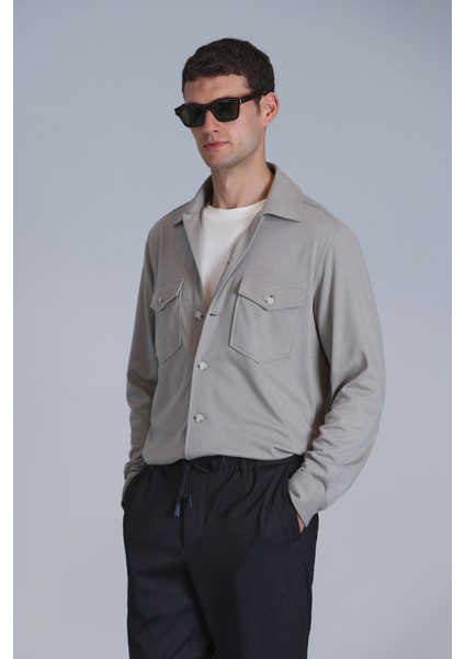 Cameron Erkek Basic Gömlek Slim Fit Bej