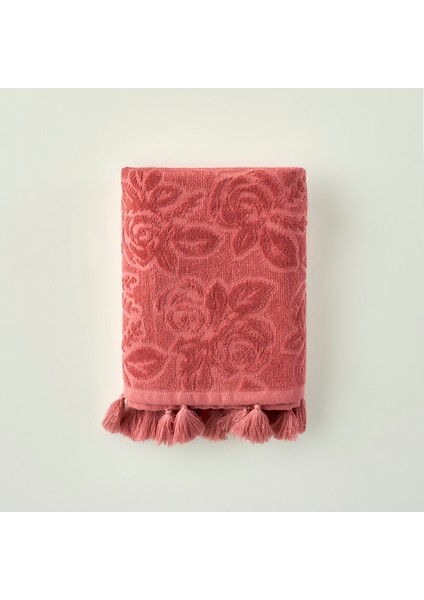 %100 Pamuk Rose Jakarlı El Havlusu Mürdüm (30X50 Cm)