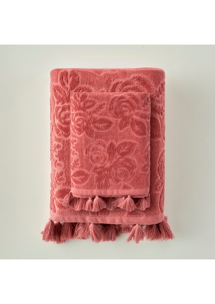 %100 Pamuk Rose Jakarlı El Havlusu Mürdüm (30X50 Cm) modelleri