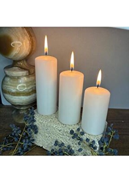 Dekoratif Kozalak Mum Kokusuz Parafin Malzeme 11 cm Yükseklik 7 cm Çap indirimleri