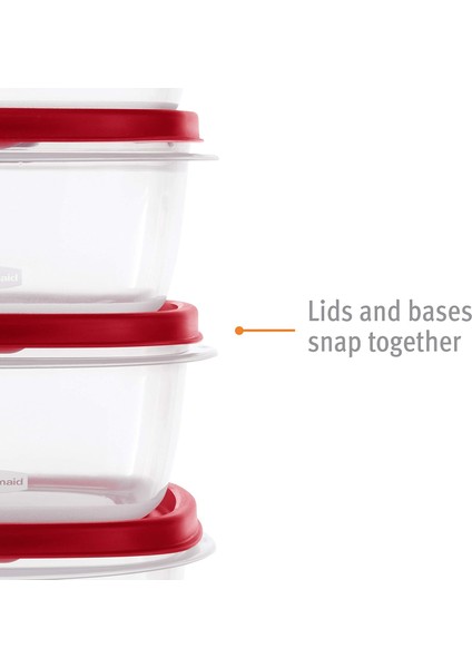 Easy Find Lids Yiyecek Saklama Kabı Seti – 3’lü Paket (2×3 Bardak + 1×5 Bardak) – Kırmızı Kapaklı fiyatları