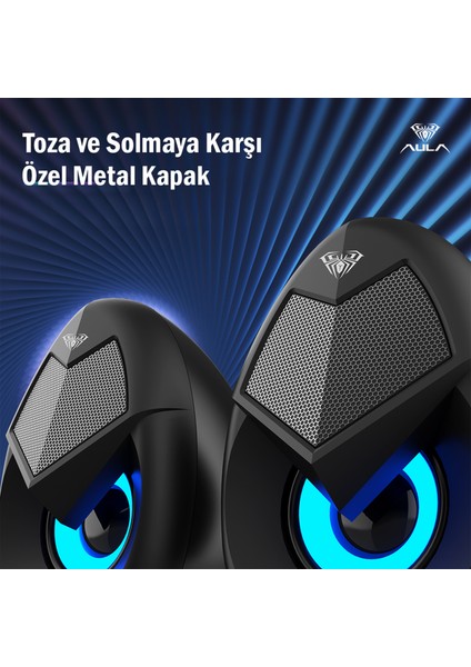 N-69 2*3W Rgb LED Işıklı Masaüstü Oyuncu Laptop Pc Bilgisayar Hoparlörü