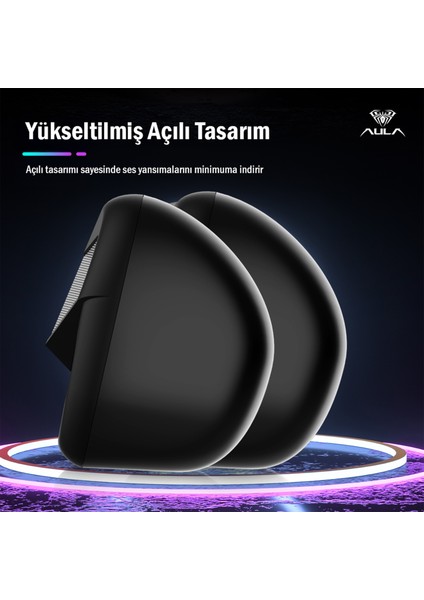 N-69 2*3W Rgb LED Işıklı Masaüstü Oyuncu Laptop Pc Bilgisayar Hoparlörü