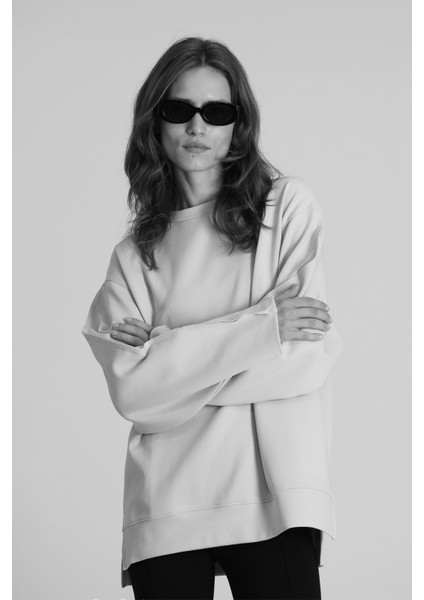 Sandra Kadın Örme Sweatshırt Haki