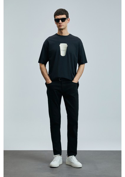 Omen Modern Grafik T- Shirt Siyah