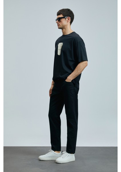 Omen Modern Grafik T- Shirt Siyah