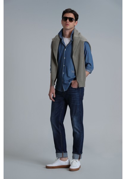 Anatol Smart Jean Erkek Pantolon Regular Fit Mavi