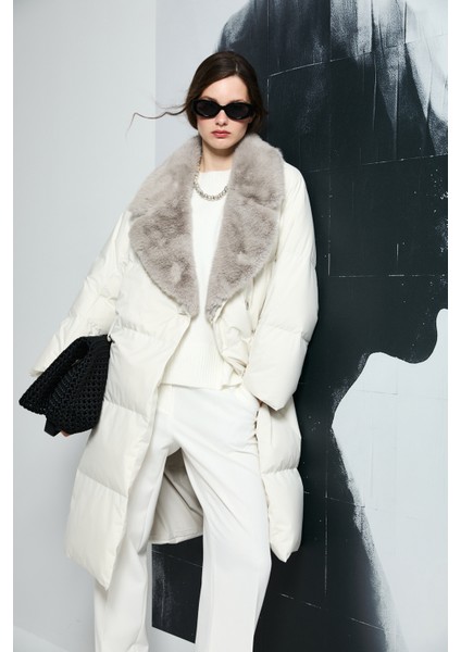 Hermes Kaz Tüyü Kadın Mont Siyah