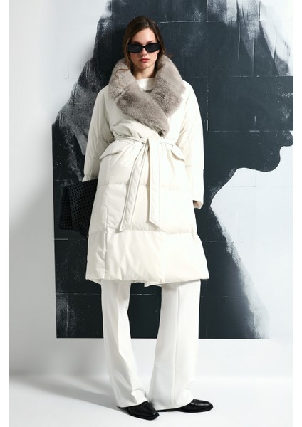 Hermes Kaz Tüyü Kadın Mont Siyah