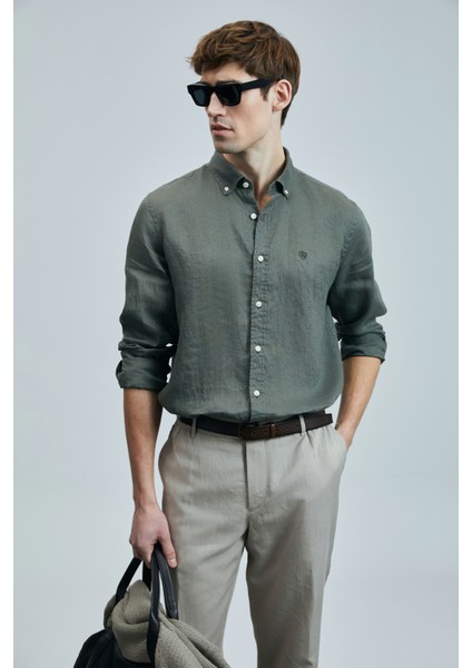 Pitaya Erkek Basic Gömlek Comfort Slim Fit Siyah