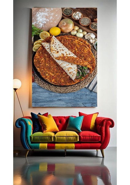 Lahmacun Ev Duvar Salon Güzellik Salonu Ofis Dükkan Dekarasyon Kanvas Tablo