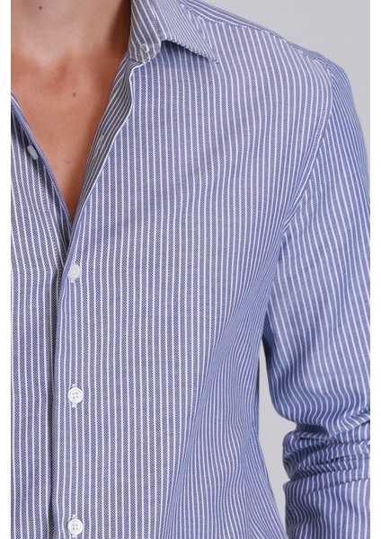 Strıt Erkek Basic Gömlek Slim Fit Lacivert