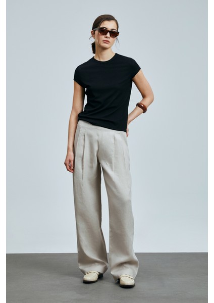 Hestıa Kadın Keten Pantolon Haki
