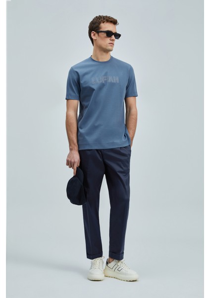 Think Slim Fit Erkek Koyu Mavi T-Shirt (111020240)