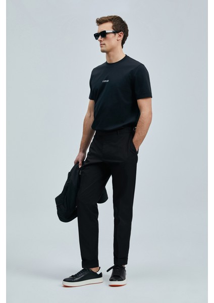 Marcus Modern Grafik T- Shirt Siyah