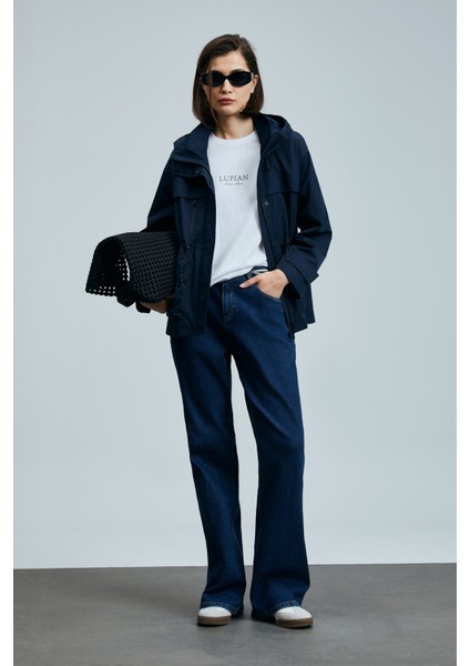 Amy Kadın Pamuklu T- Shırt Lacivert