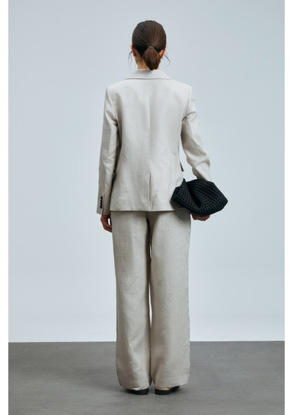 Mıreler Kadın Keten Ceket Bej