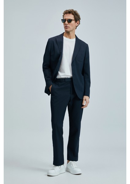 Piel Spor Erkek Blazer Ceket Slim Fit Lacivert