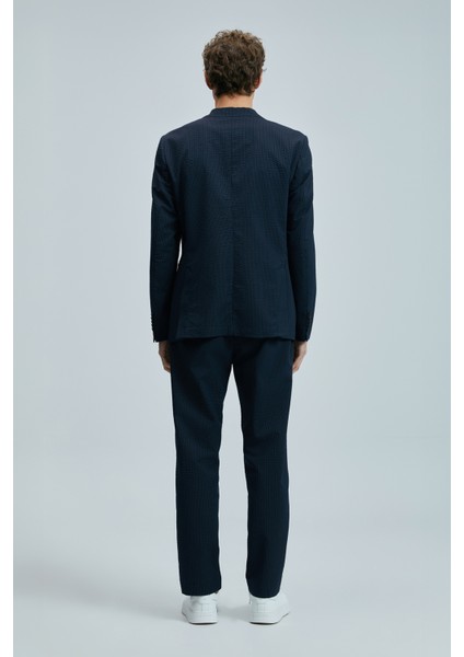 Piel Spor Erkek Blazer Ceket Slim Fit Lacivert