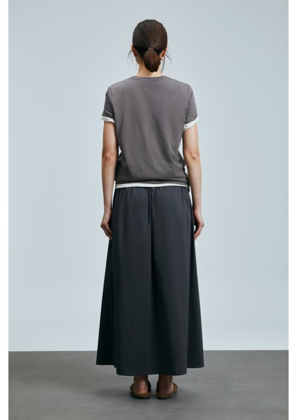 Amy Kadın Pamuklu T- Shırt Lacivert